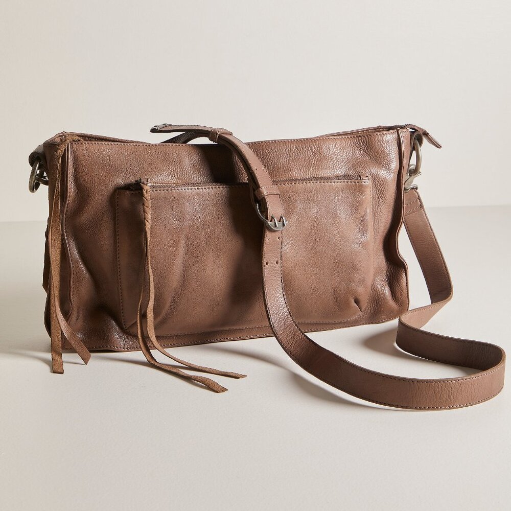 Free People Tan Leather Crossbody Bag